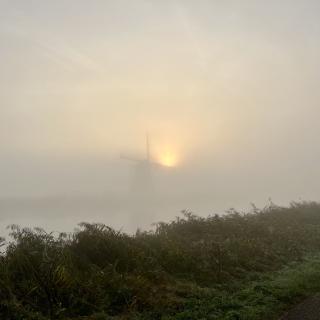 molen in de mist